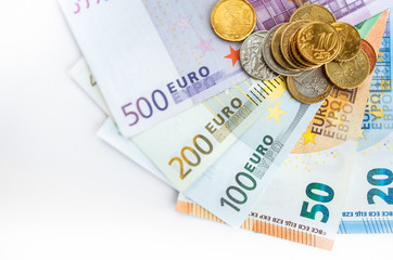 background of all euro bills