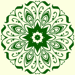 green geometric element of the ornament
