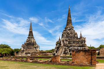 Fototapeta premium Stupas at Ayutthaya Historical Park in Bangkok Thailand
