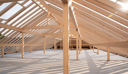Dachstuhl aus Holz - 207334966