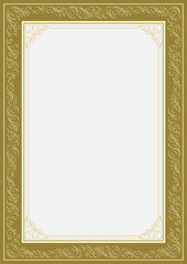 Rectangular ornate framework. For cards, advertisements, certificates, diplomas, page decoration. A4, A3 page proportions.