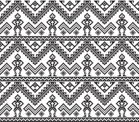 Seamless geometric black ethnic pattern. Philippine style. 