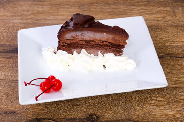 Chocolate cake with cream