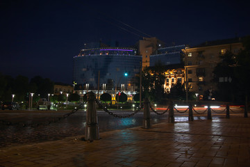 Fototapeta na wymiar Street is a modern city at night illumination. City