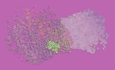 Color abstract pattern, generative blended messy shapes, art background. Graphic, repeat, illustration & template.