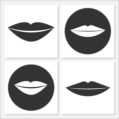 Lips Icon Set Vector Design