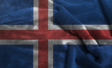 Ruffled Waving Iceland Flag