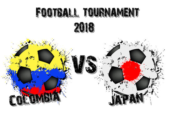 Soccer game Colombia vs Japan