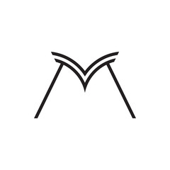 M letter with eagle beak logo