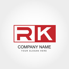 Initial Letter RK Logo Vector Design