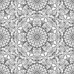 Seamless pattern - linear abstract black and white background