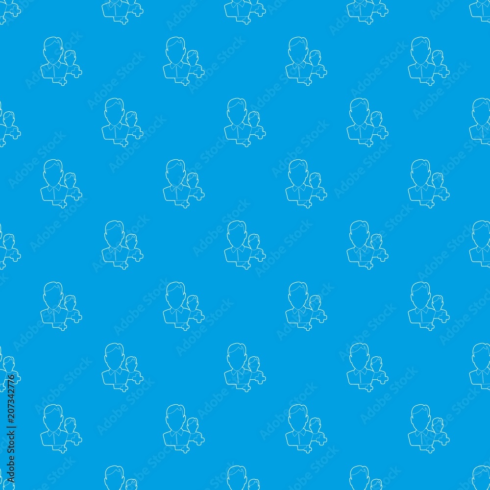 Poster add users pattern vector seamless blue repeat for any use