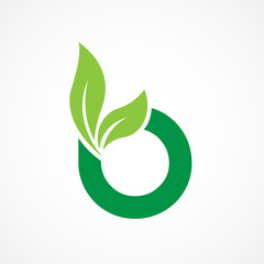 Letter B Leaf Logo Vector Design
