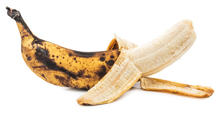 Ripe banana isolated on white © lurs