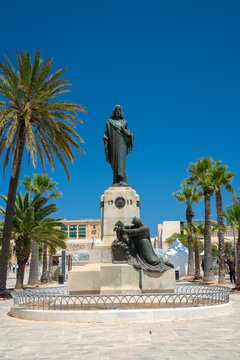 May 20, 2018. Valletta, Malta.  Monument  Or Statue Of The President Of Malta In Valletta