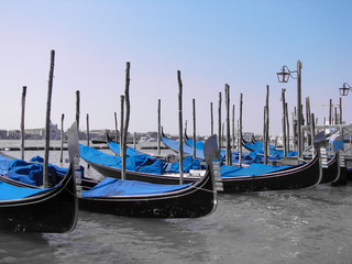 Fototapeta premium Venetian gondolas - Venice - Italy