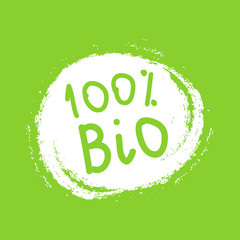 Hand drawn word bio, typography for packaging design.