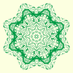 green geometric element of the ornament