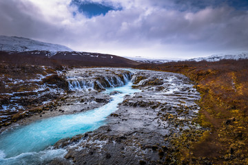 Bruarfoss - May 03, 2018: Bruarfoss Waterfall, Iceland