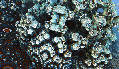 3D Fractal - Fairy Another World Rocks with Grots - 3D Rendering Fantasy Background
