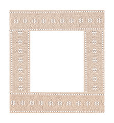 Beige Motif Hemstitch Laces Frame -  Pattern Ribbon Cadre for Greeting Card
