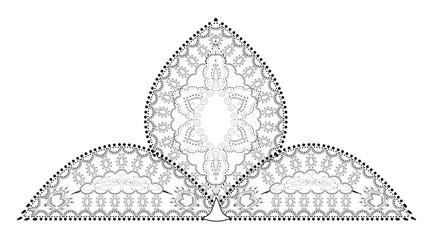 Indian Filigree Dotted Ornament - Delicate Lotus Flower
