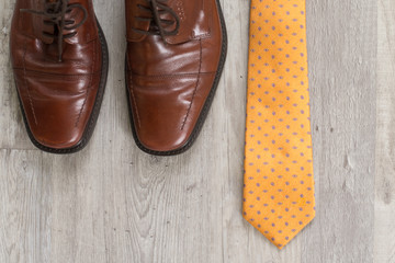 Father's Day Flat Lay with Shoes and Tie