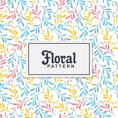 Colorful leaves plant beautiful wild branch with floral leaf botanical nature in seamless pattern background design