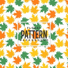 Colorful floral autumn leaves botanical nature in seamless pattern background design