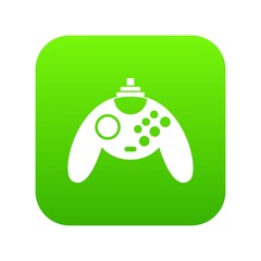 Gamepad icon digital green for any design isolated on white vector illustration