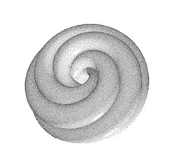 Vector Halftone Stippled Geometric Figure Illustration - 3D Infinity  Torus Knot Loop
