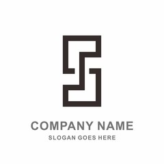 Monogram Letter S Geometric Infinity Square Cube Architecture Construction Business Company Stock Vector Logo Design Template