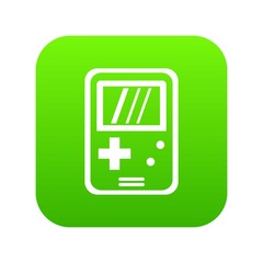 Tetris icon digital green for any design isolated on white vector illustration