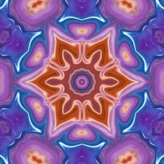 Fantasy sacred geometry modern art. Mystic Indian unique mandala. Oriental round pattern. Diamond and floral kaleidoscope artwork. Feng shui and yoga traditional design. Psychedelic creative print. 