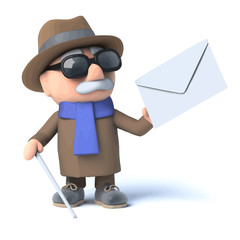 3d Blind man has mail