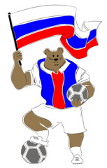 world cup mascot russian.

Russian bear soccer mascot.
Football tournament 2018. logo for the summer soccer championship.
Soccer world cup in russia 2018