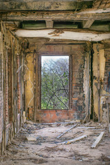 Fototapeta na wymiar Abandoned Broken Window