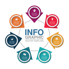 Vector infographic template for diagram, graph, presentation, chart, business concept with 7 options.
