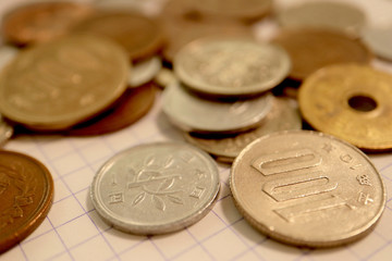 Pile of Japanese Yen Coins