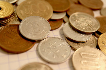 Pile of Japanese Yen Coins