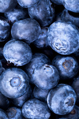 Freshly picked blueberries background