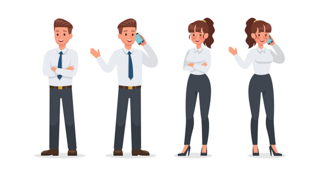 business people working in office character vector design.