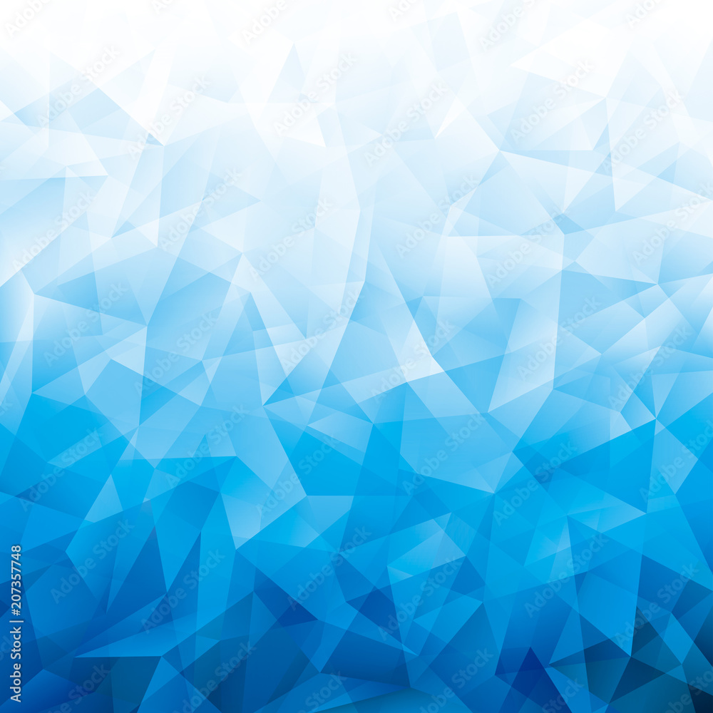 Poster geometric cold blue polygon pattern abstract background.