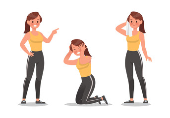 Fitness woman doing exercise character vector design. Healthy lifestyle no6