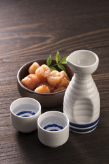 日本酒と辛子明太子