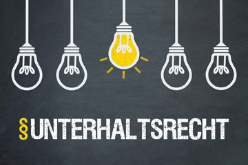 Unterhaltsrecht, / Glühbirnen auf Tafel