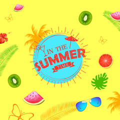 Summer time poster wallpaper for fun party invitation banner template
