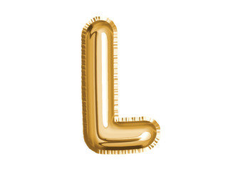 Obraz premium Gold alphabet L air balloon for baby shower celebrate decoration party