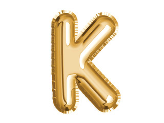 Obraz premium Gold alphabet K air balloon for baby shower celebrate decoration party