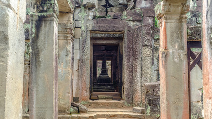 Fototapeta na wymiar The Pagoda inside Preah Khan, Siem Reap, Cambodia